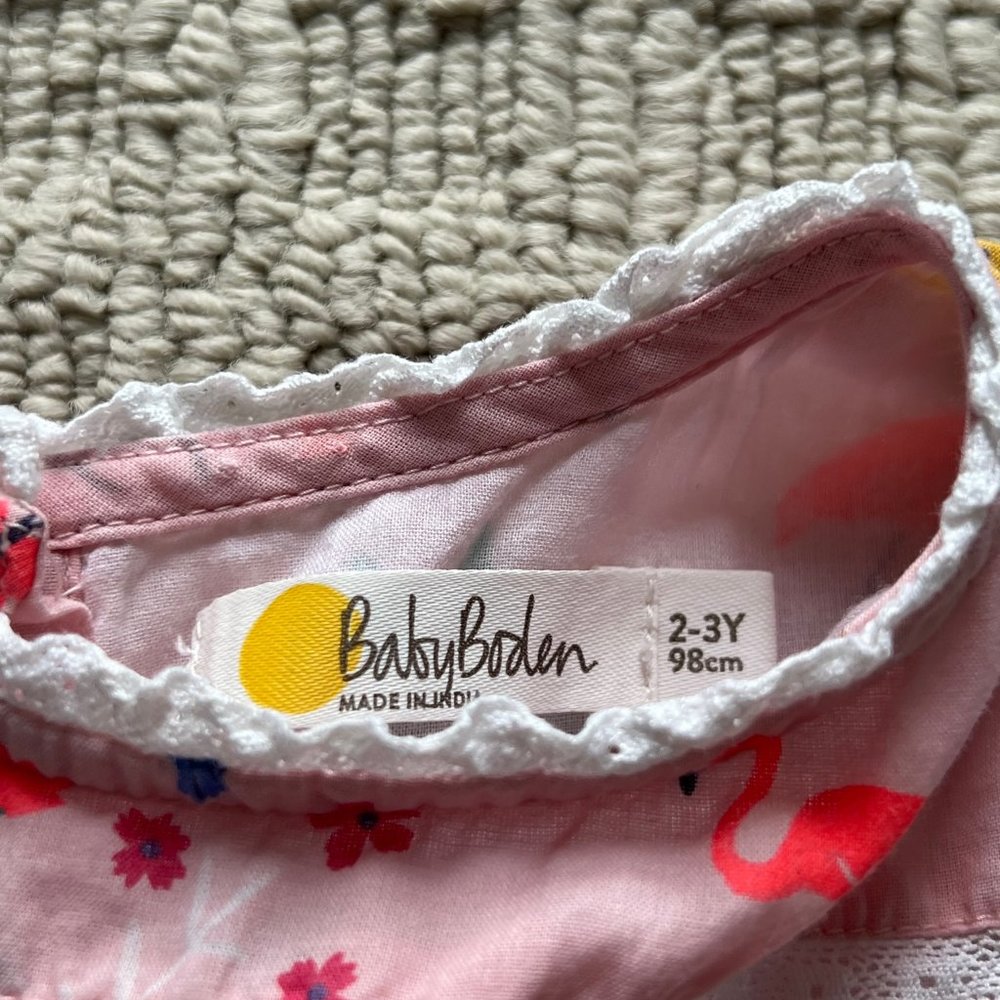 Girls Baby Boden Tropical Jungle Print Dress - 2-3 years - Picture 6 of 6